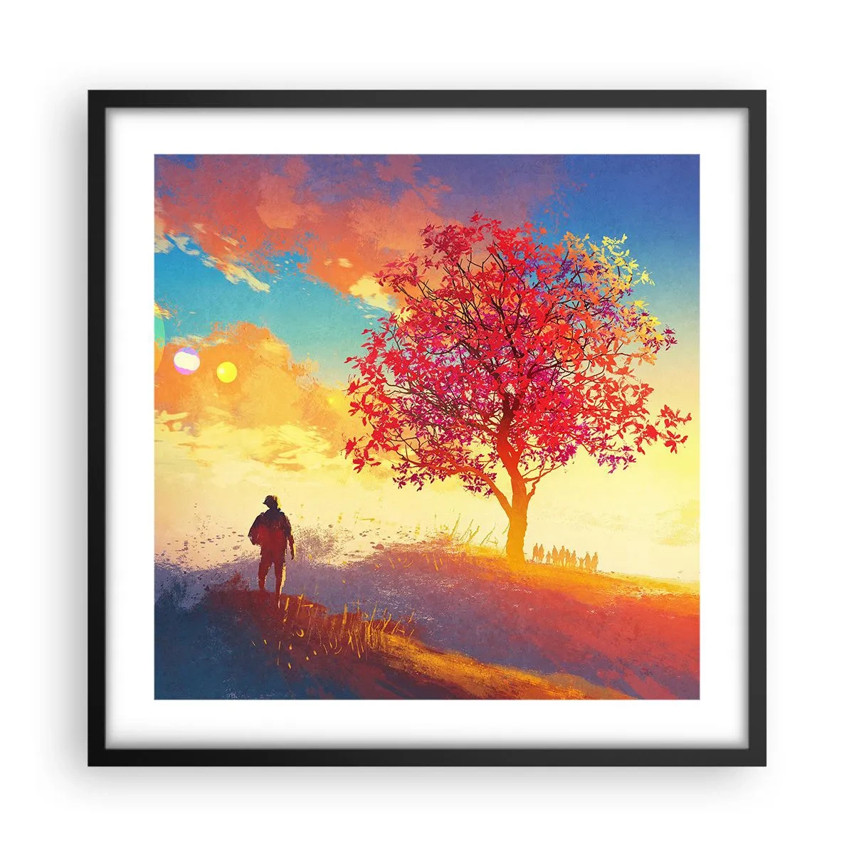 Affisch i svart ram - Pilgrim i målet - 50x50 cm