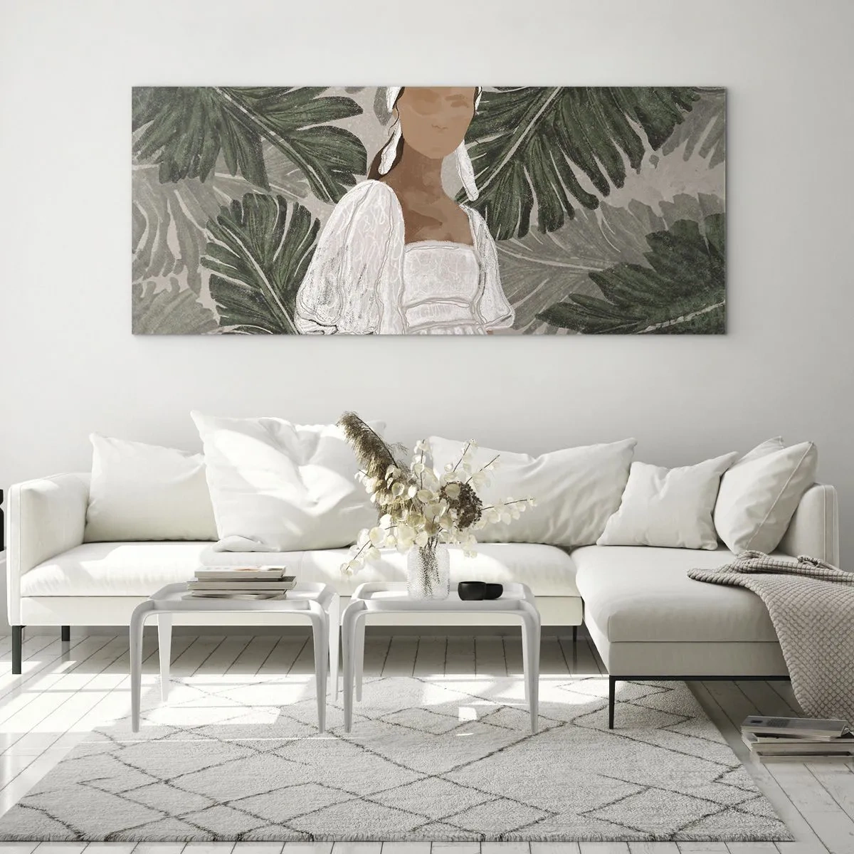 Glastavla - Bild på glas - Exotiskt porträtt - 100x40 cm