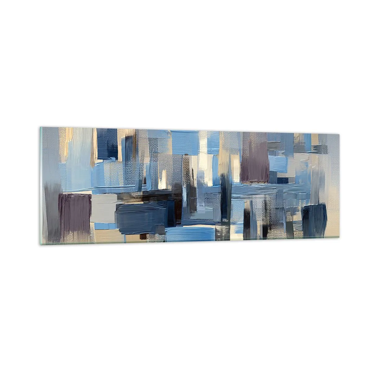 Glastavla - Bild på glas - Blå konstruktion - 90x30 cm