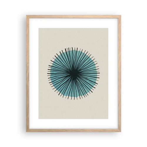 Affisch i ram av ljusek - Radier mot blått - 40x50 cm