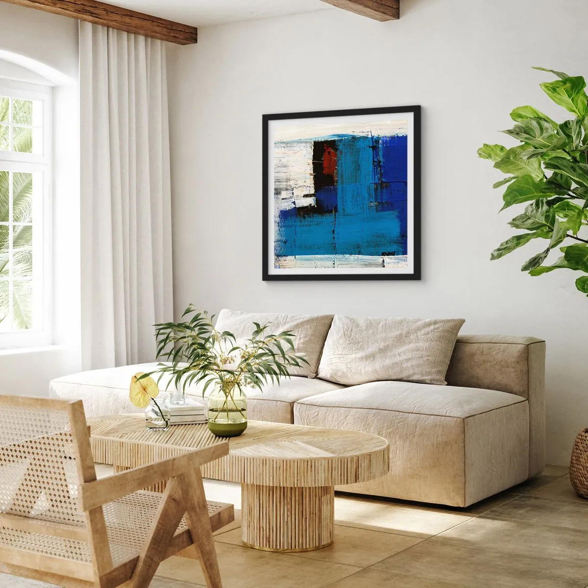 Affisch i svart ram - Det blåas hemlighet - 50x50 cm