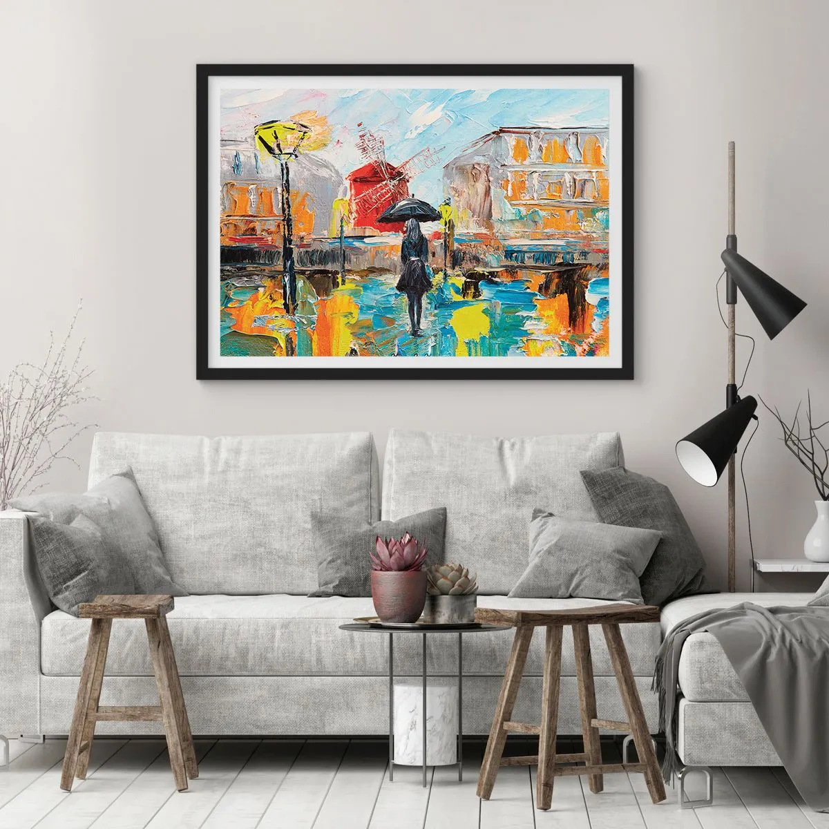 Affisch i svart ram - Parislegender - 70x50 cm