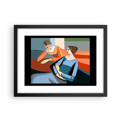 Affisch i svart ram - Ett ögonblick av förtrolighet - 40x30 cm