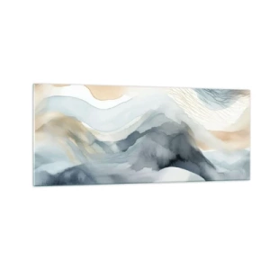 Glastavla - Bild på glas - Snöig och dimmig abstraktion - 100x40 cm
