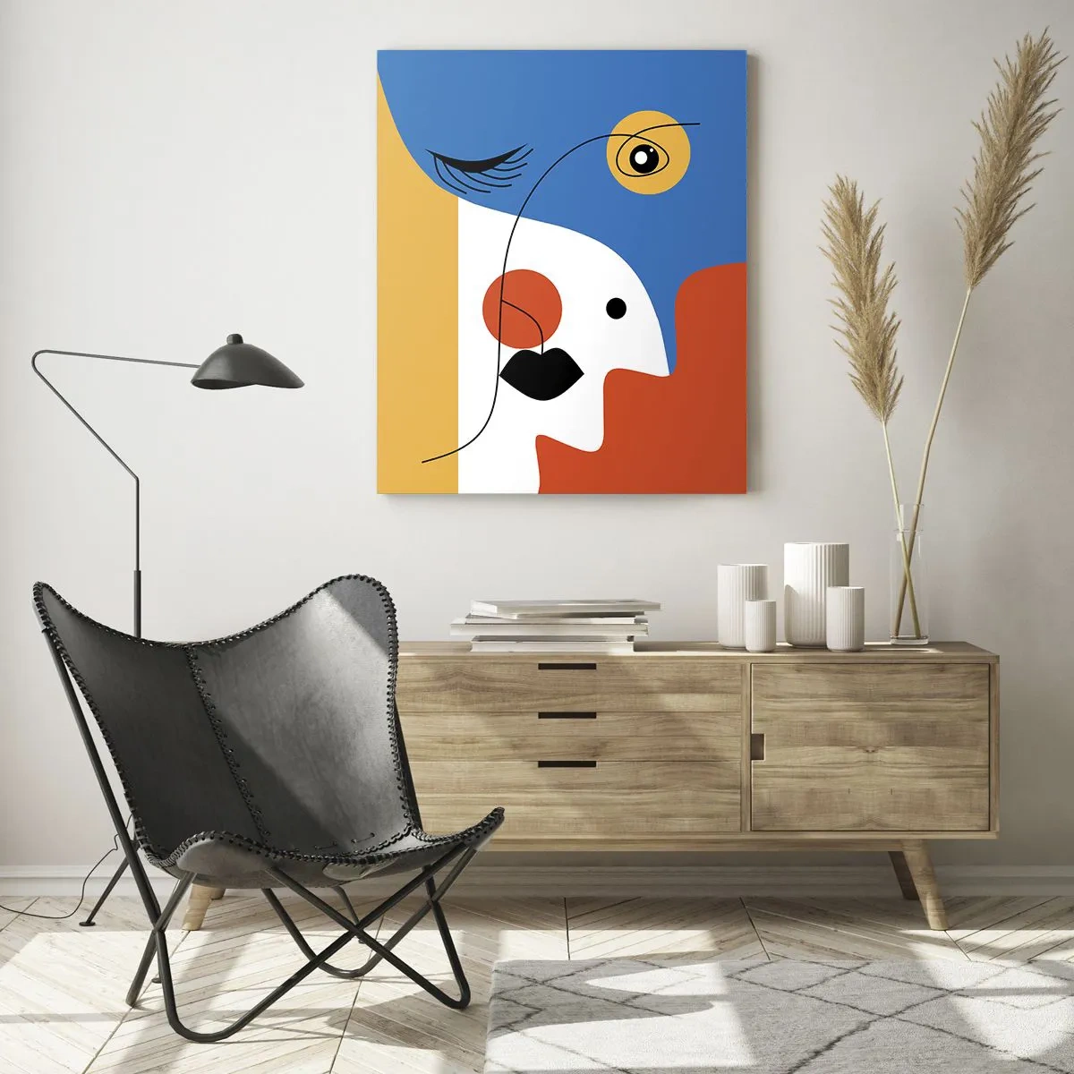 Glastavla - Bild på glas - Dekonstruerat porträtt - 50x70 cm