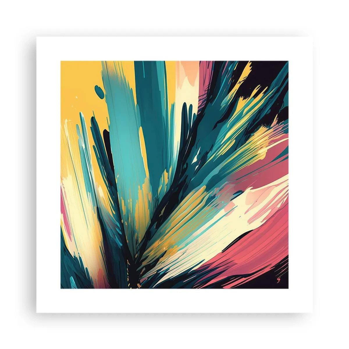 Affisch - Komposition - en explosion av glädje - 40x40 cm
