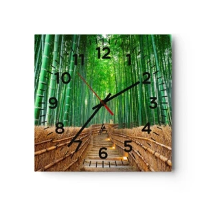 Väggklocka - Klocka på glas - Asiatiska kulturens essäns - 40x40 cm