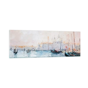Glastavla - Bild på glas - Bortom vatten, bortom dimma - 90x30 cm