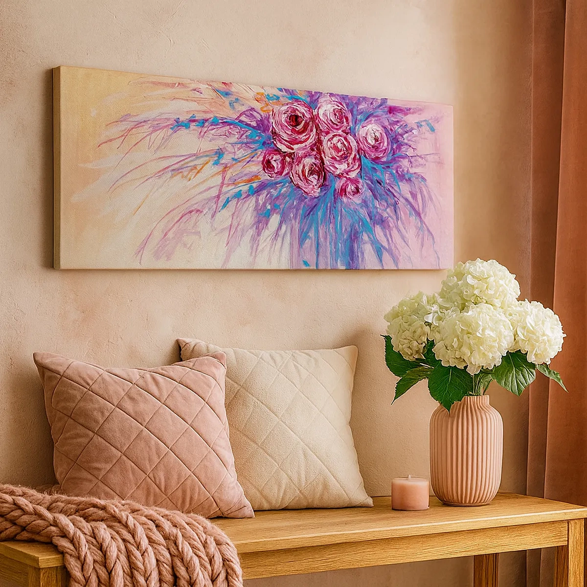 Canvastavla - Bild på duk - Rosfontän - 30x30 cm