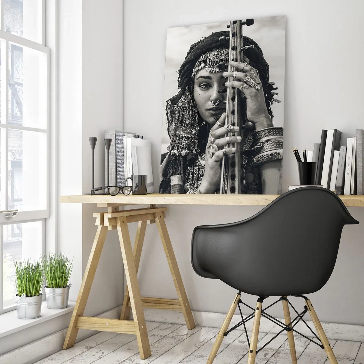 Glastavla - Bild på glas - Bara Orientens musik - 50x70 cm