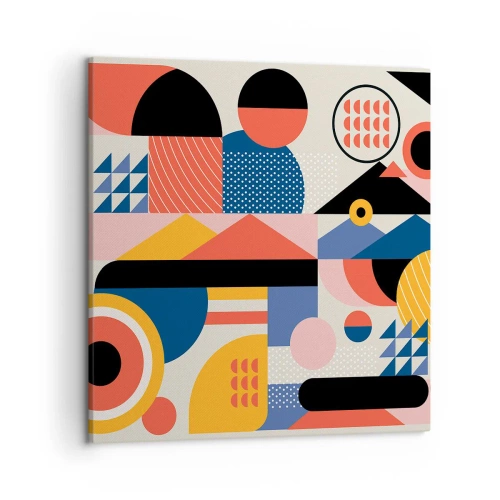 Canvastavla - Bild på duk - Komposition: Lek - 50x50 cm