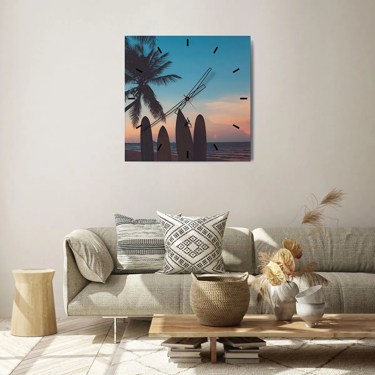 Väggklocka - Klocka på glas - Imorgon blir det också kul - 30x30 cm