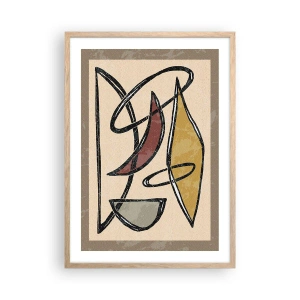 Affisch i ram av ljusek - Komposition - bågar och ovaler - 50x70 cm