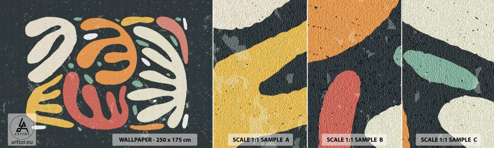 Provbit av självhäftande fototapet Deluxe Sticker - Komposition - Jag tar snart tag i dig  - Boho, Minimalism, Åldrig - 100x30 cm