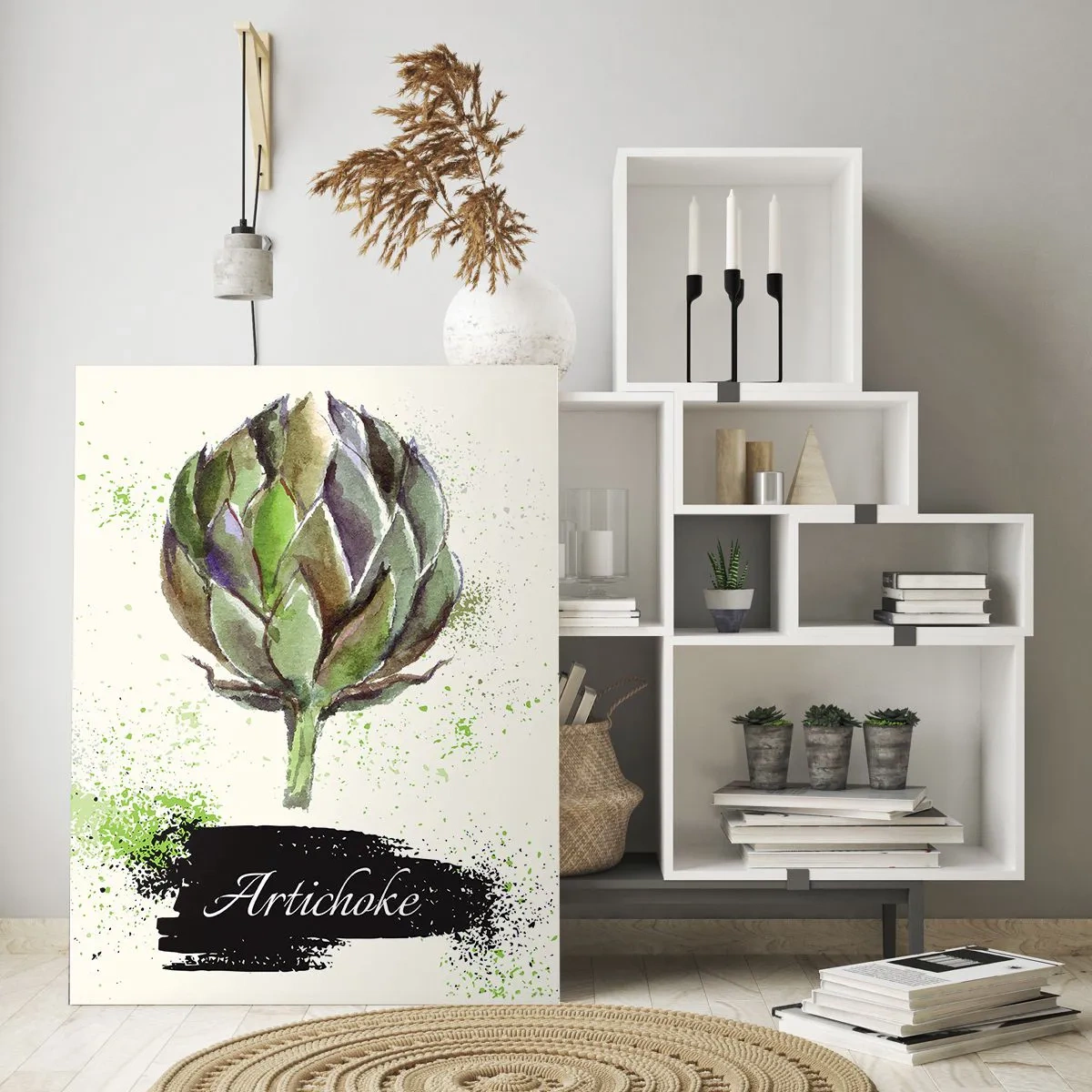 Glastavla - Bild på glas - Eviva grönsaker! - 70x100 cm