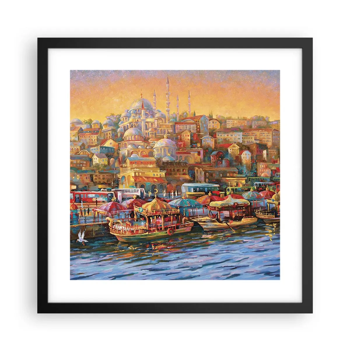 Affisch i svart ram - Istanbul-berättelse - 40x40 cm