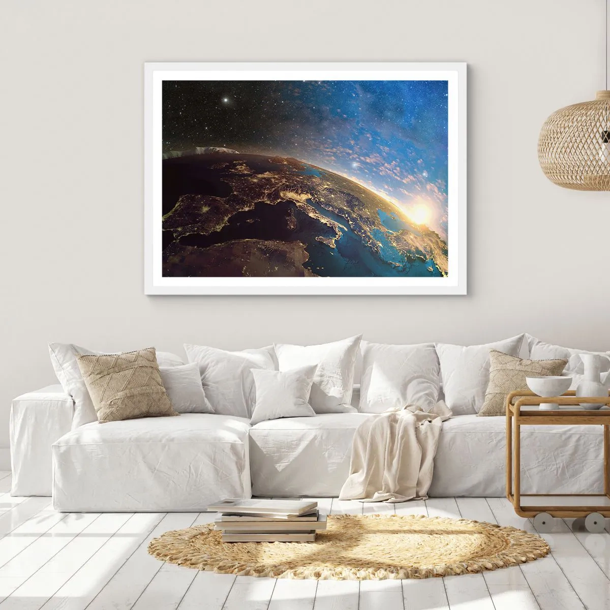 Affisch i vit ram - Låt oss titta på varandra på avstånd - 100x70 cm