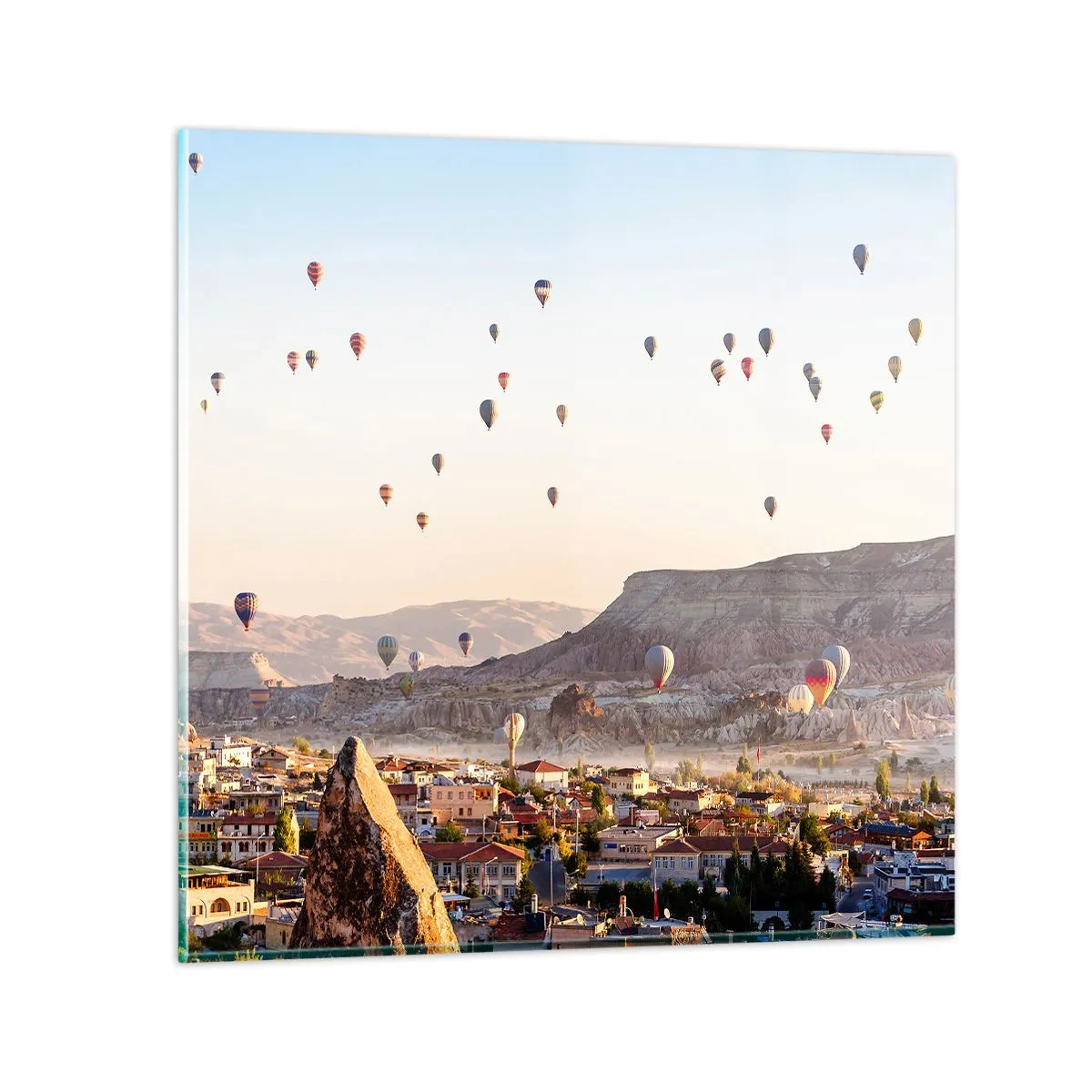 Glastavla - Bild på glas - Som båtar på himlen - 60x60 cm