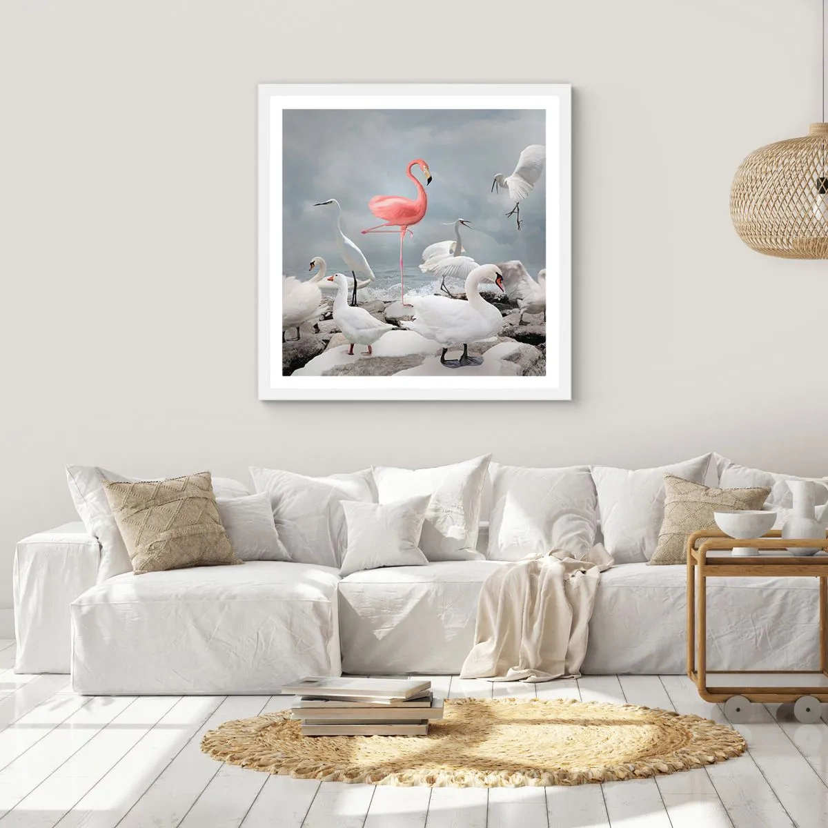 Affisch i vit ram - Hur har jag hamnat här? - 40x40 cm