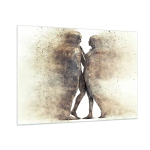 Glastavla - Bild på glas - Uppstådda ur aska för att älska - 100x70 cm