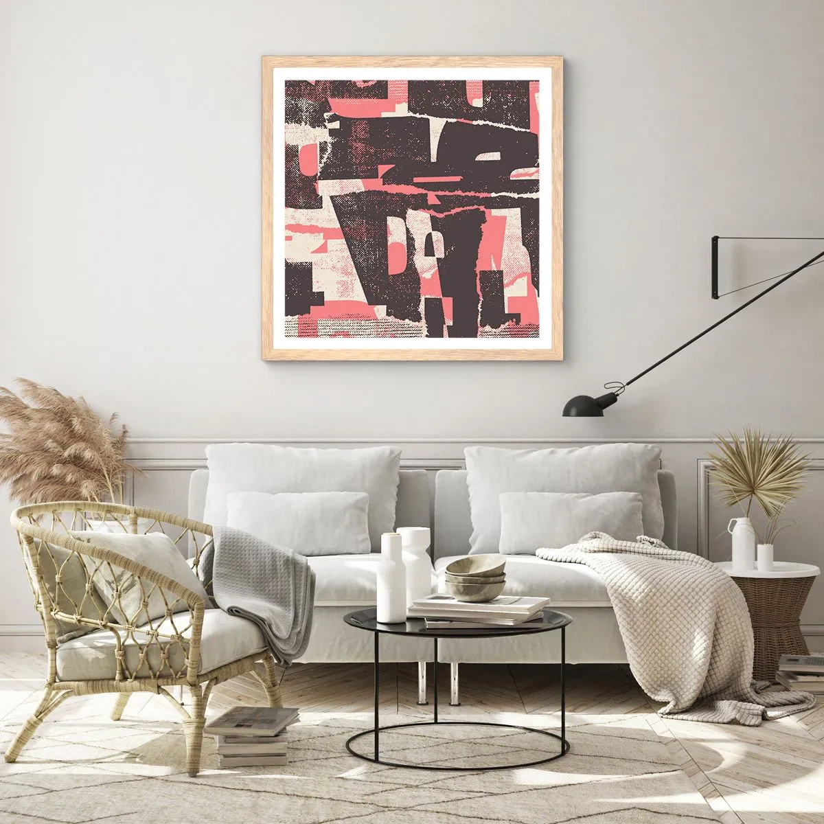 Affisch i ram av ljusek - Allt liv och rörelse - 50x50 cm