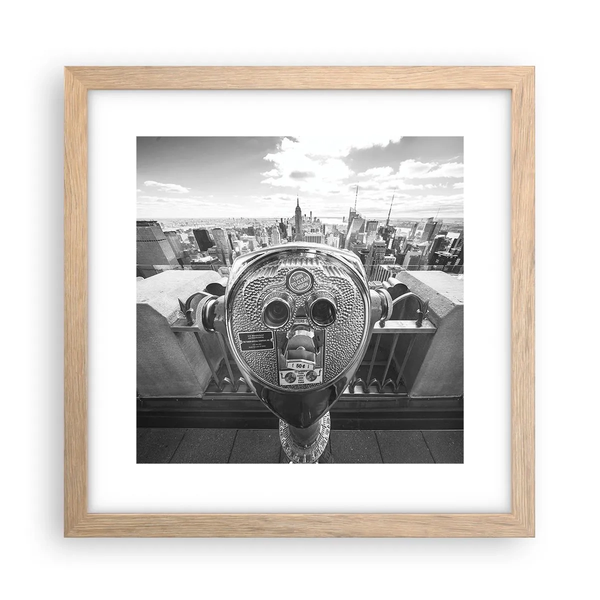 Affisch i ram av ljusek - Stad över städerna - 30x30 cm