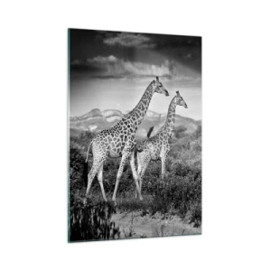 Glastavla - Bild på glas - Högre klasser i Afrika - 50x70 cm