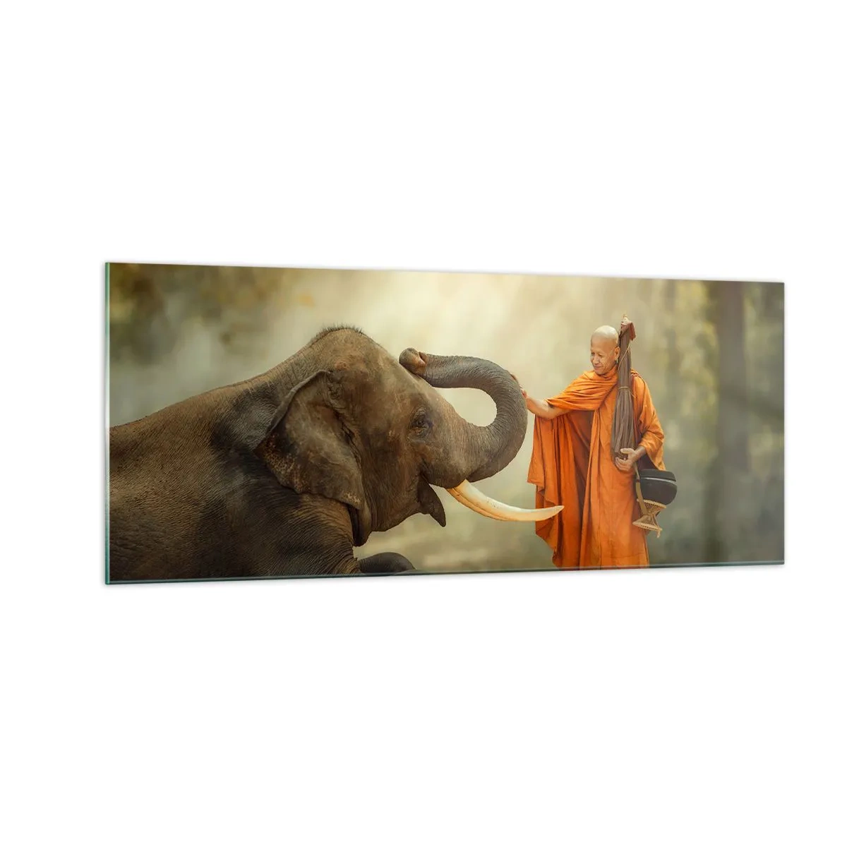 Glastavla - Bild på glas - Ett möte under resan - 100x40 cm