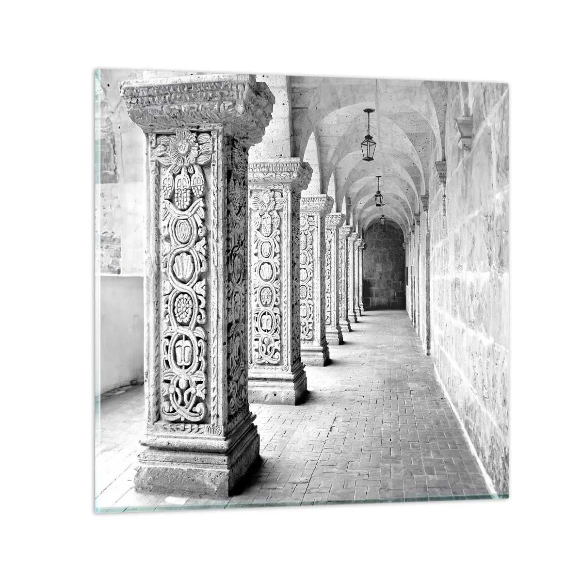 Glastavla - Bild på glas - Och vart tar det vägen? - 70x70 cm