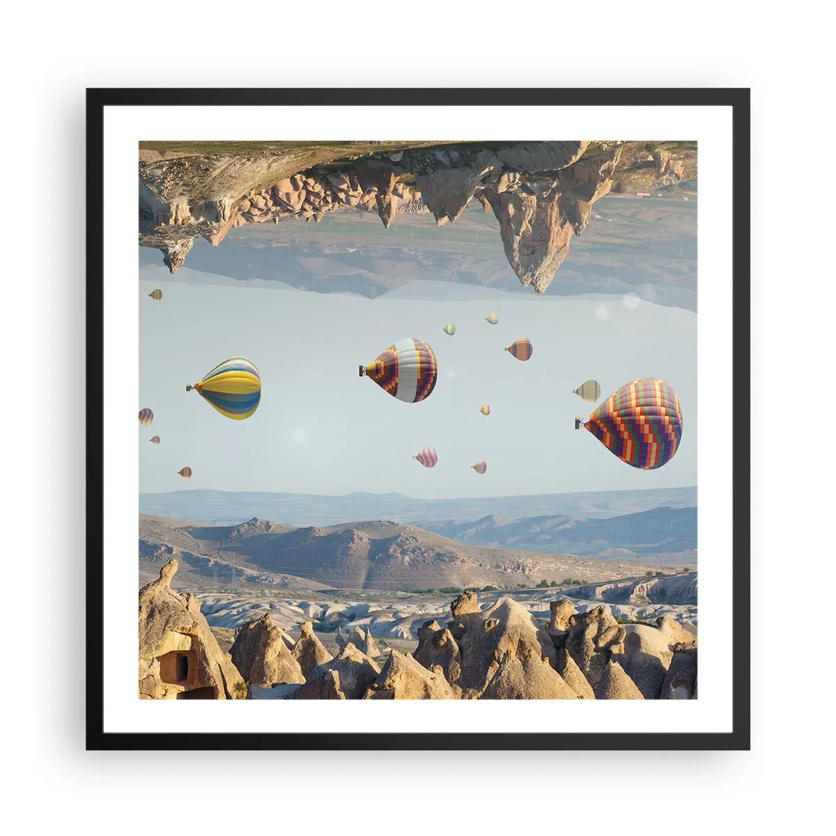 Affisch i svart ram - Här är allt möjligt - 60x60 cm