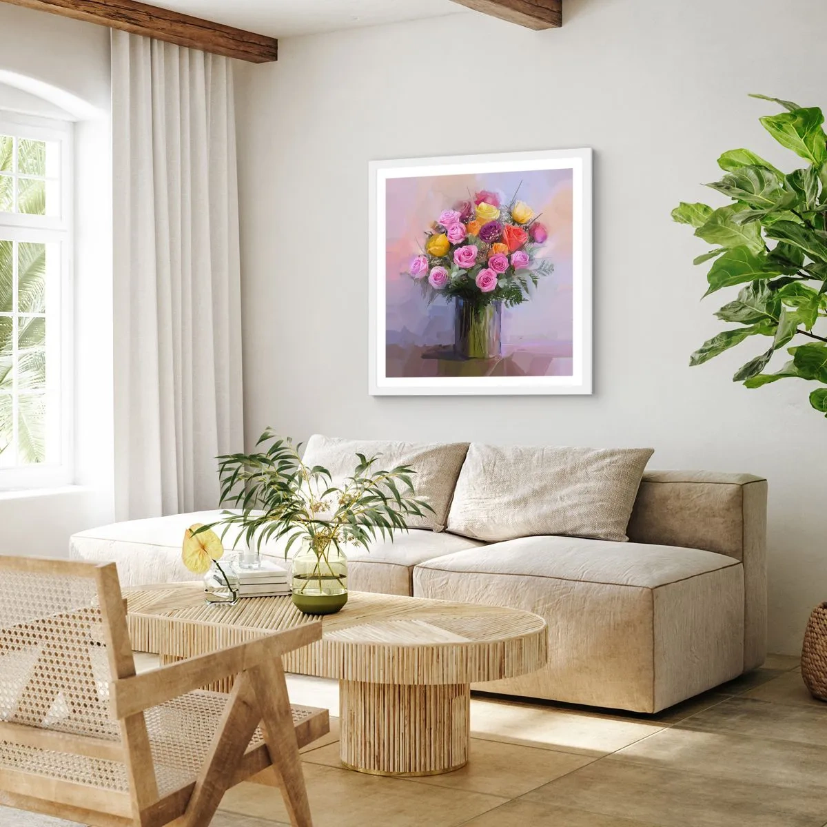 Affisch i vit ram - Stoppad skönhet - 50x50 cm