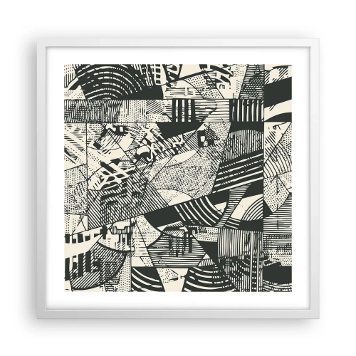 Affisch i vit ram - Nutidens dynamik - 50x50 cm