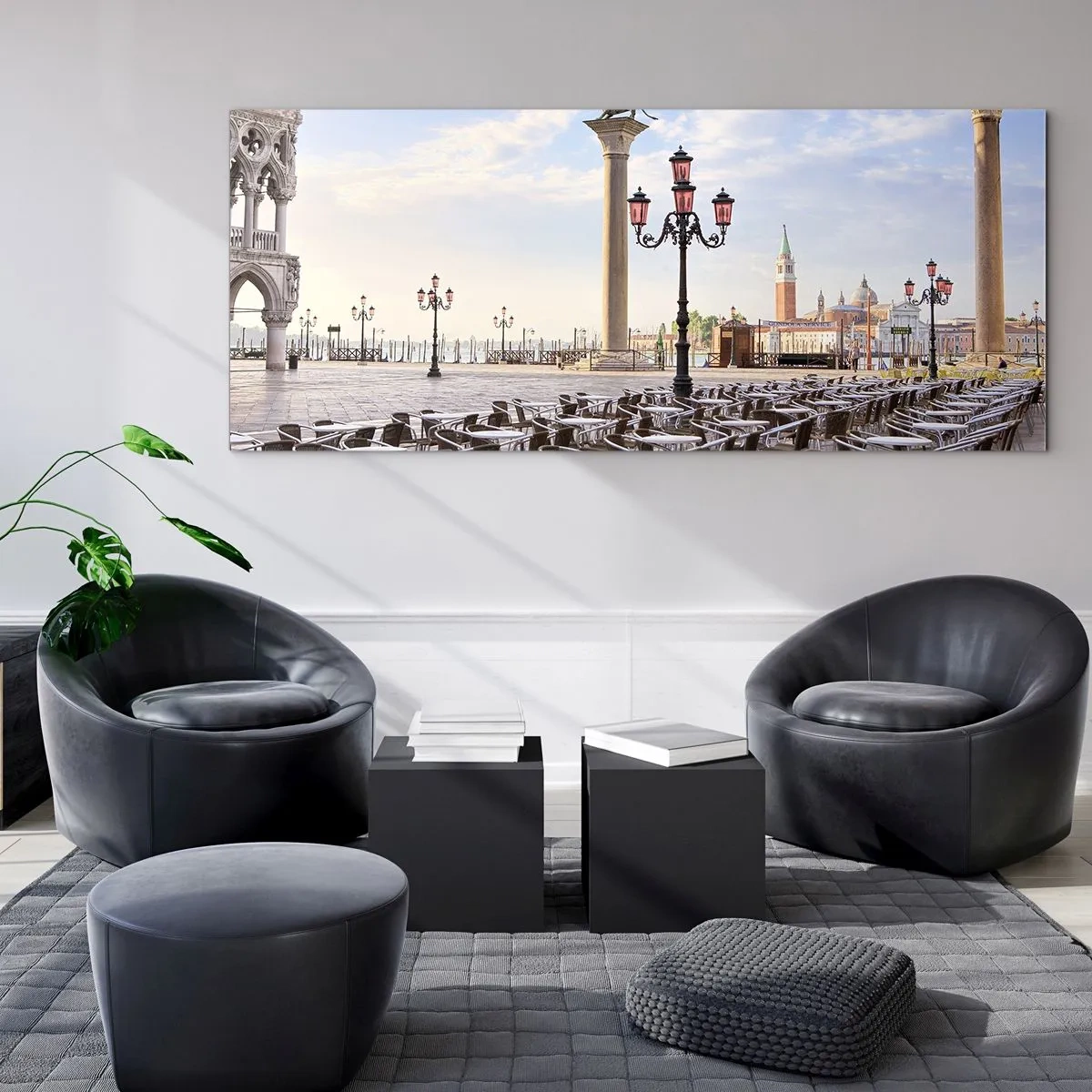 Glastavla - Bild på glas - Välkommen, allt är färdigt - 100x40 cm