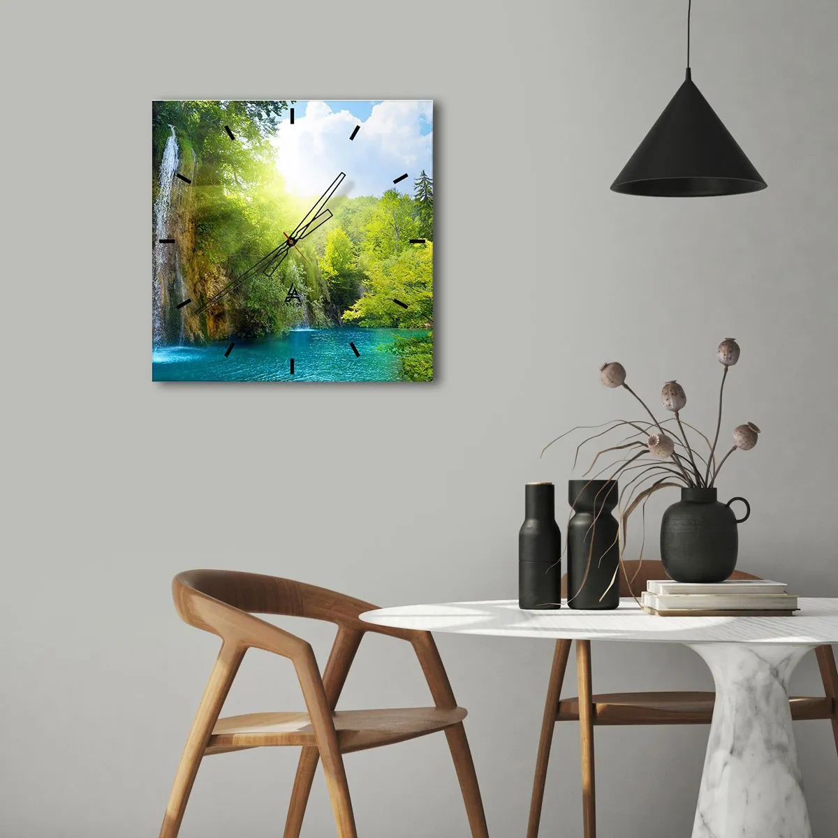 Väggklocka - Klocka på glas - Det måste vara Eden - 30x30 cm