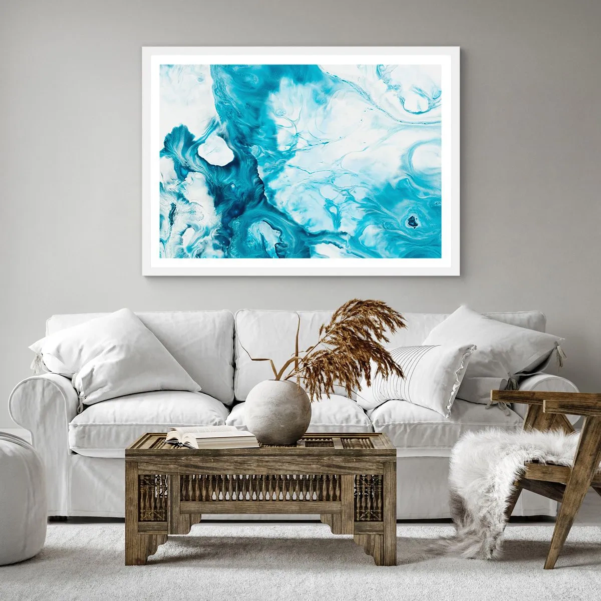 Affisch i vit ram - Blåhetens konsert - 40x40 cm