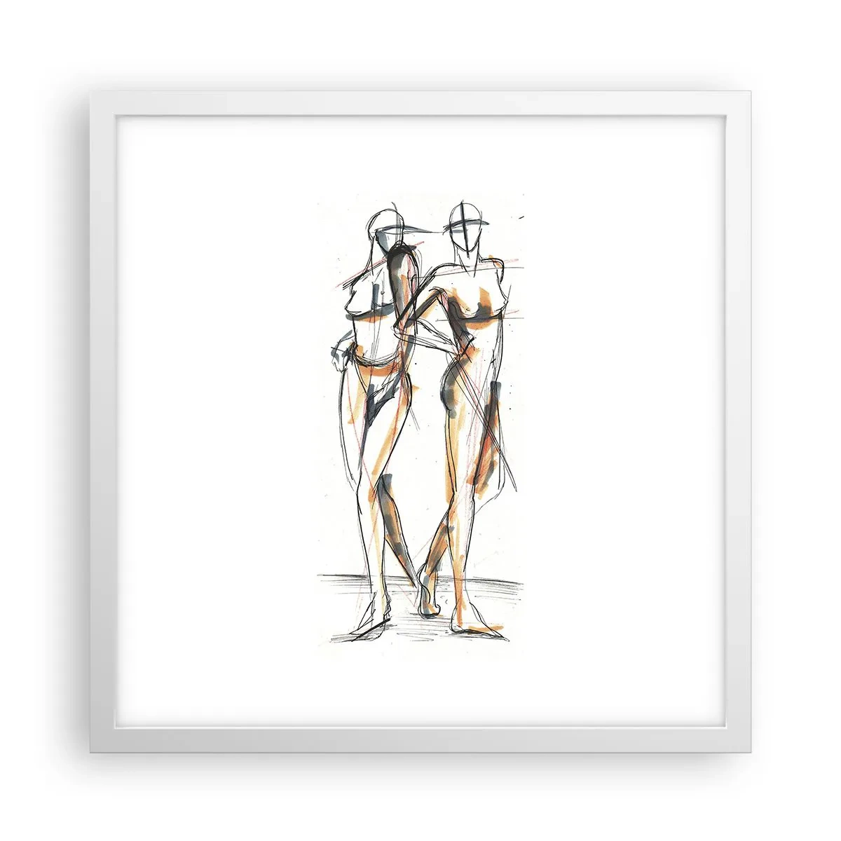 Affisch i vit ram - Charmens studie - 40x40 cm