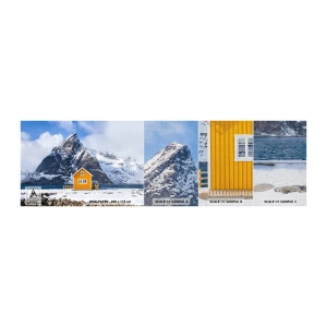 Provbit av fototapet Premium Canvas - Skandinavisk semester - Vinter, Alperna, Berg - 100x30 cm