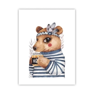 Affisch - Söt björnfru - 30x40 cm