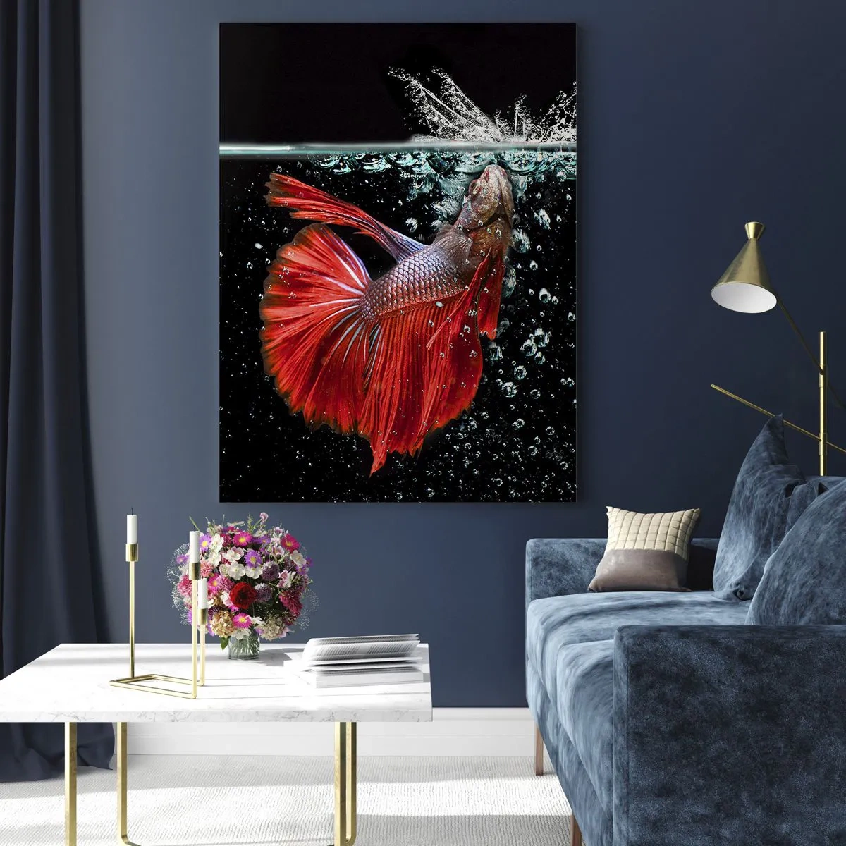 Glastavla - Bild på glas - Du har tre önskemål - 50x70 cm