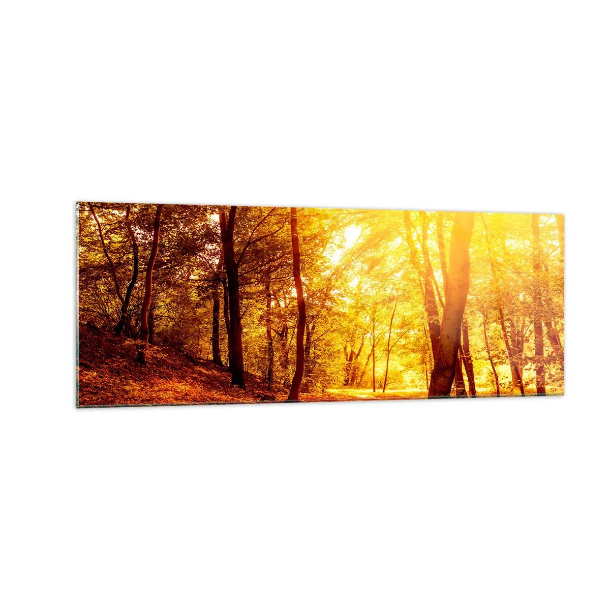 Glastavla - Bild på glas - Mot guldgläntan - 140x50 cm