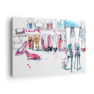 Canvastavla - Bild på duk - Konstnärlig grafik med höga klackar och accessoarer - 70x50cm - Sesam, öppna dig - Modern väggdekoration för vardagsrum och sovrum ARTTOR