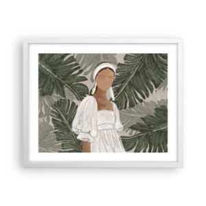 Affisch i vit ram - Exotiskt porträtt - 50x40 cm