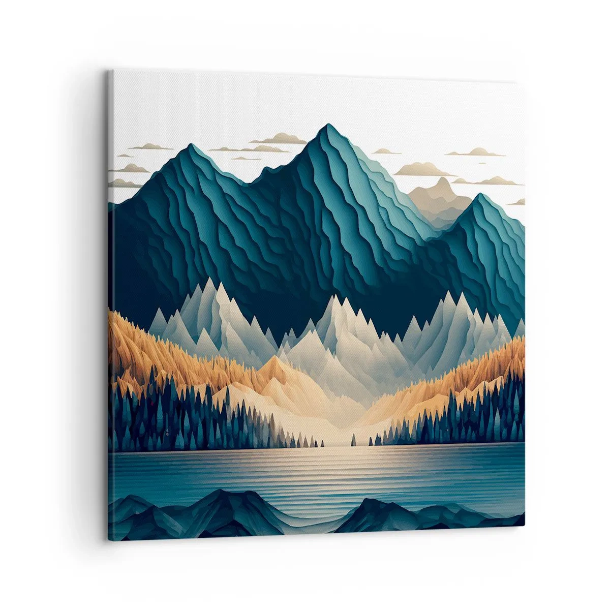 Canvastavla - Bild på duk - Perfekt bergslandskap - 50x50 cm