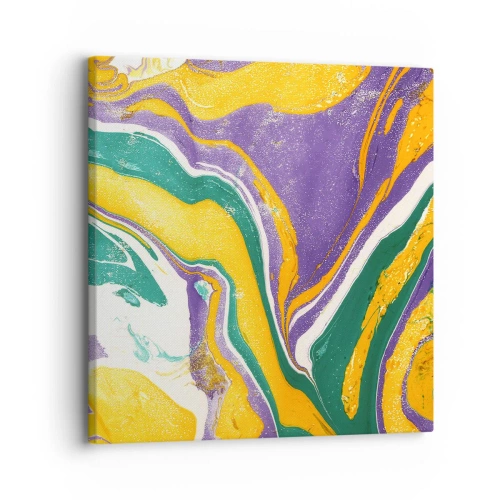 Canvastavla - Bild på duk - Färgvågor - 30x30 cm