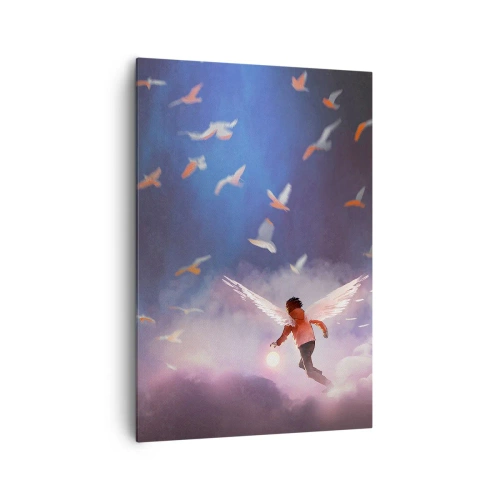 Canvastavla - Bild på duk - Man måste ha fantasi och mod - 70x100 cm