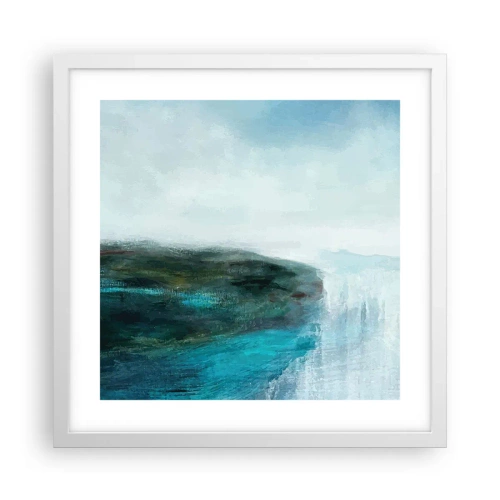 Affisch i vit ram - Marin abstraktion - 40x40 cm