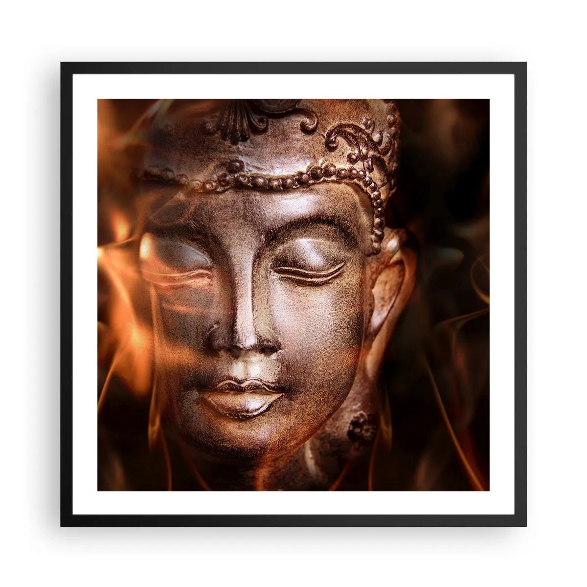 Affisch i svart ram - Det finns bara här och nu - 60x60 cm