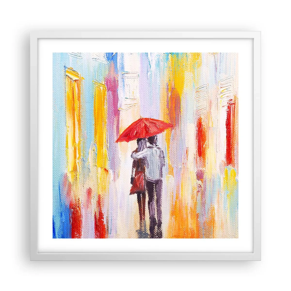 Affisch i vit ram - Må det fortsätta regna - 50x50 cm