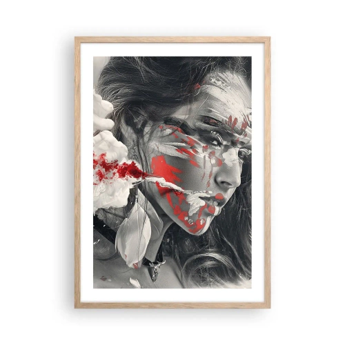 Affisch i ram av ljusek - Röd-vit absurdhet - 50x70 cm