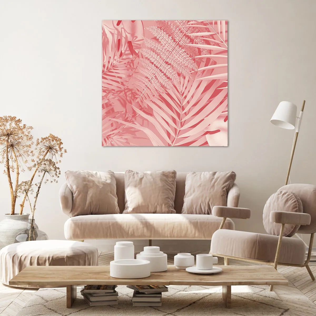 Canvastavla - Bild på duk - Rosa koncept - 30x30 cm